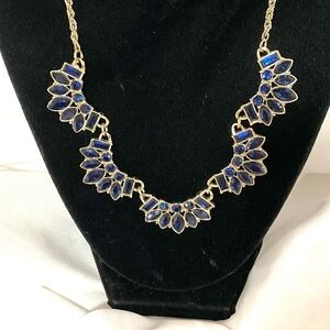 Cobalt Blue Cabochon Linked Necklace